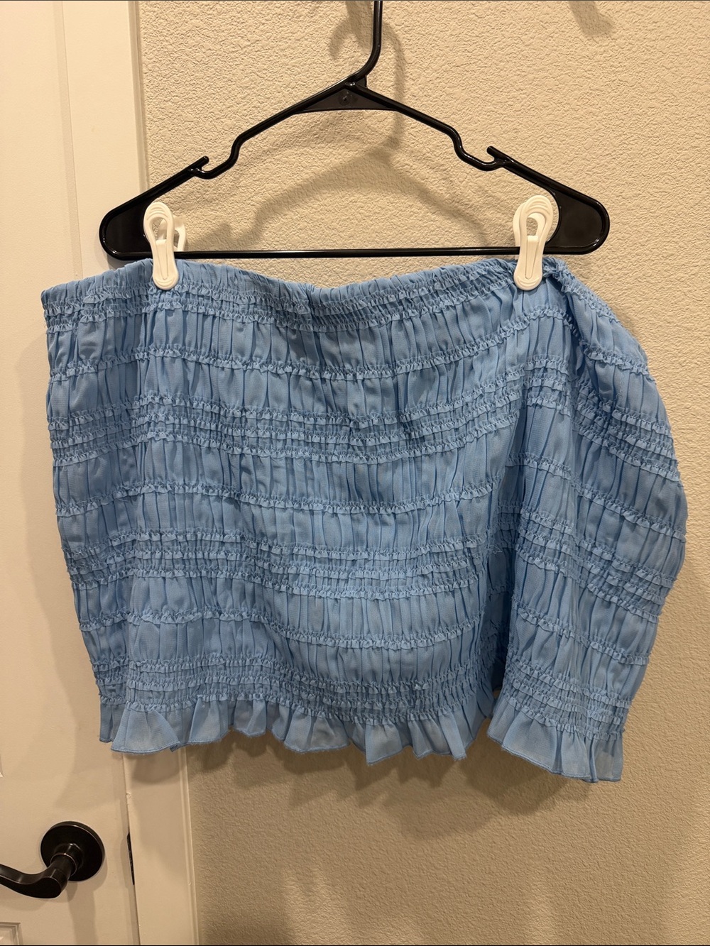 Abercrombie & Fitch Light Blue Smocked Mini Skirt